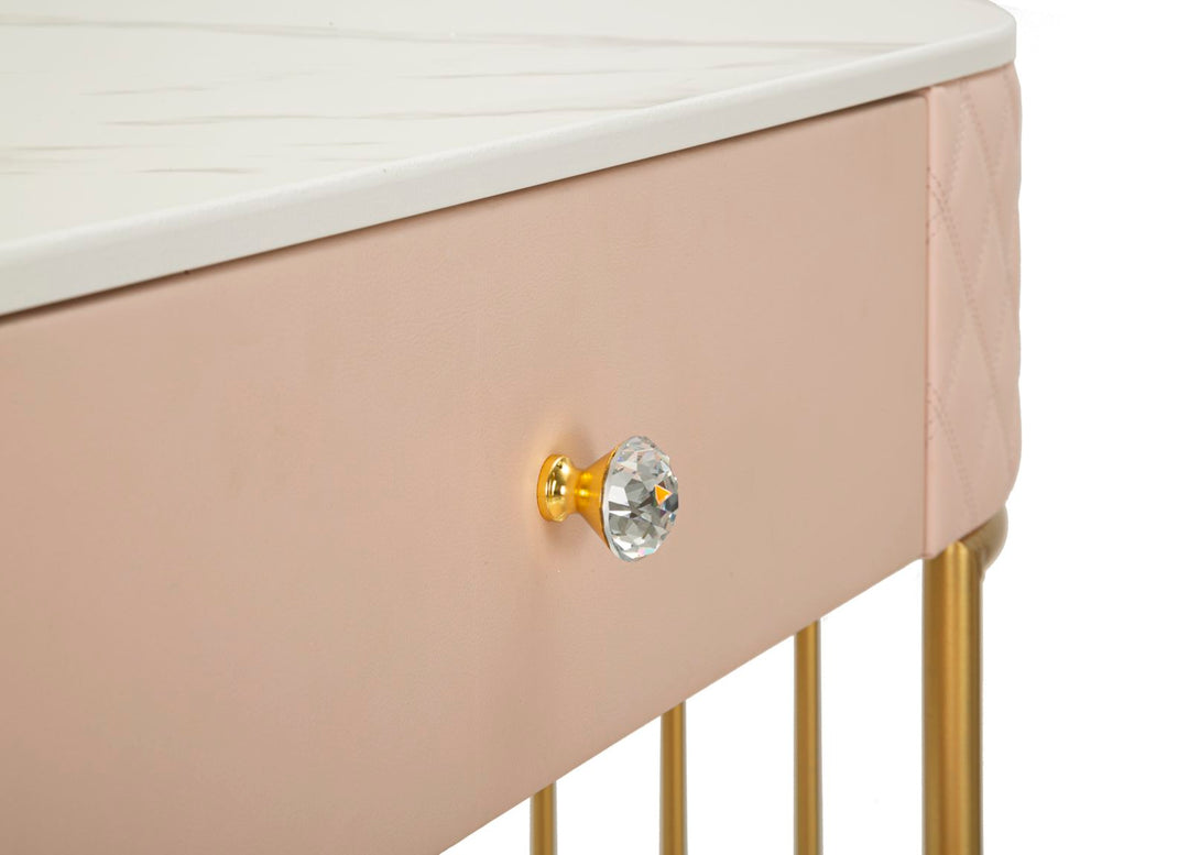Tocador rosa con taburete a juego – Sharon mueble de dormitorio