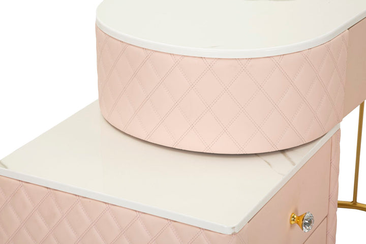 Tocador rosa con taburete a juego – Sharon mueble de dormitorio