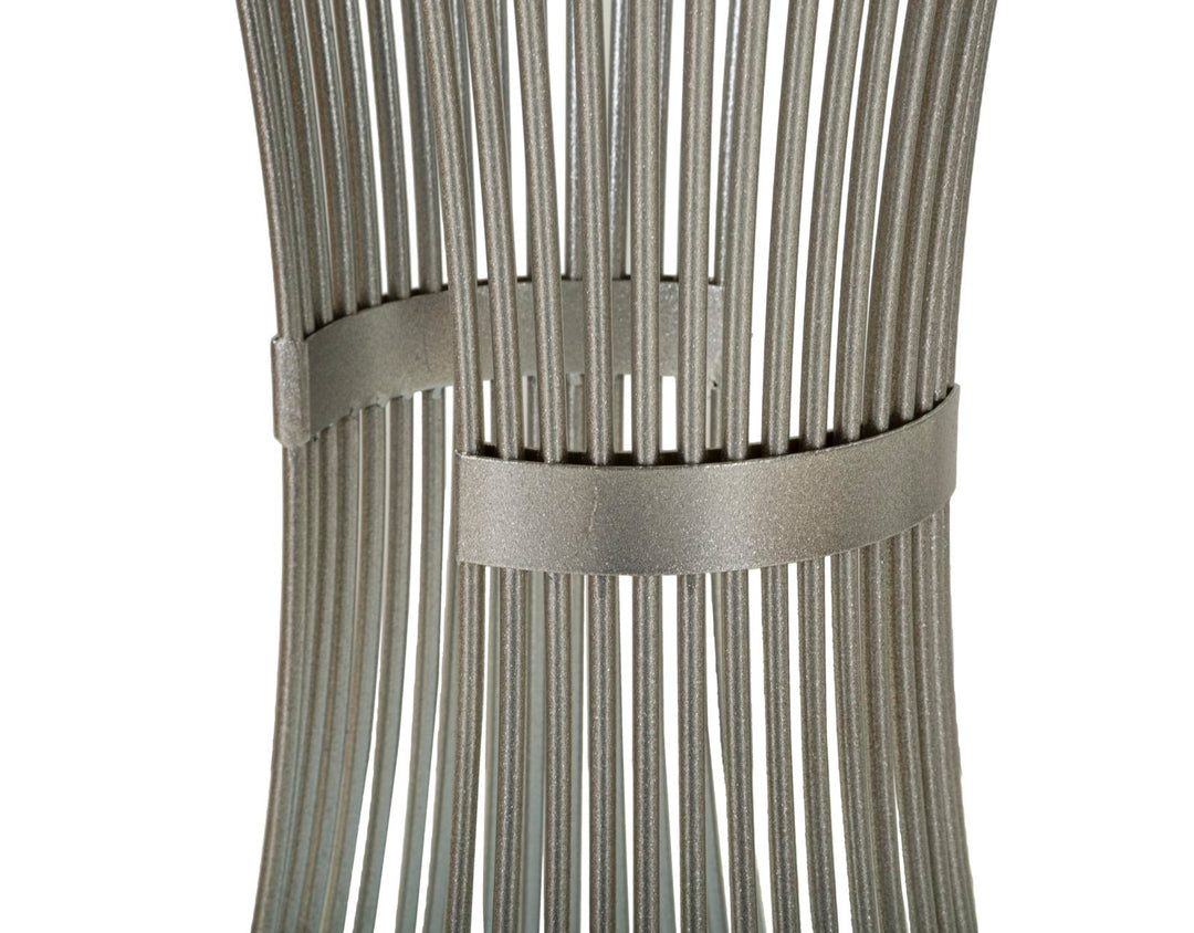 Mesa auxiliar redonda de mármol artificial con base de metal – Funnel diseño de acento