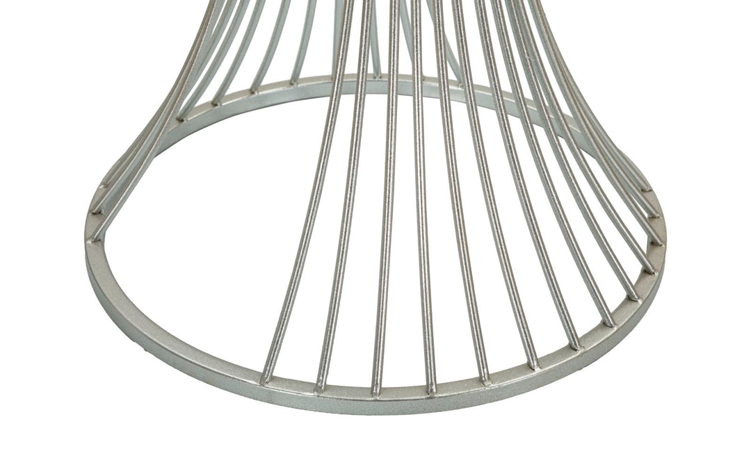 Mesa auxiliar redonda de mármol artificial con base de metal – Funnel diseño de acento