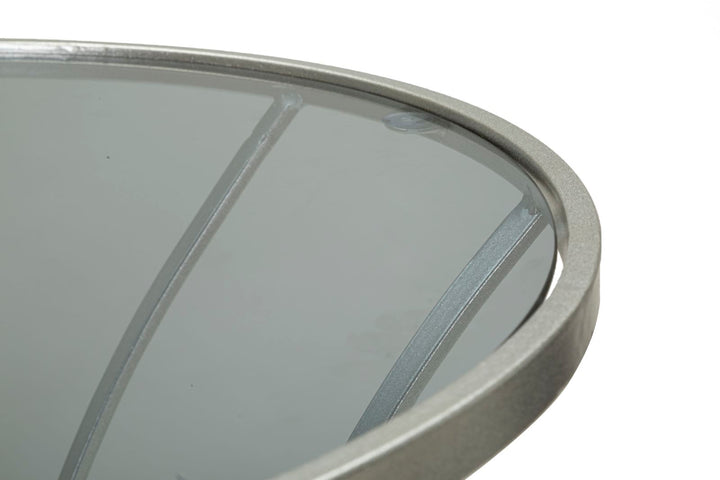 Mesa de centro redonda de cristal con base decorativa – Trixy Collection