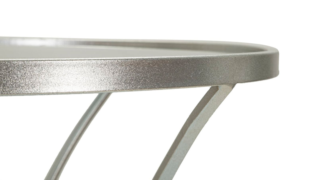 Mesa de centro redonda de cristal con base decorativa – Trixy Collection