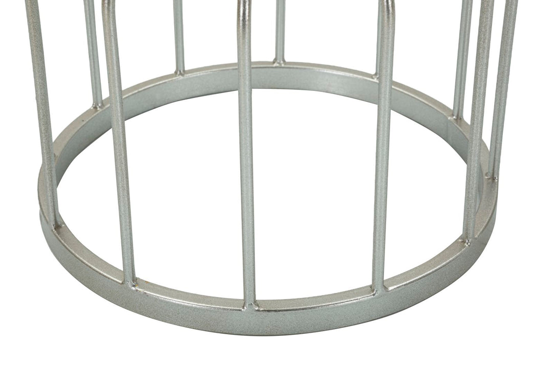 Mesa auxiliar redonda de mármol artificial con base única – Estilo contemporáneo