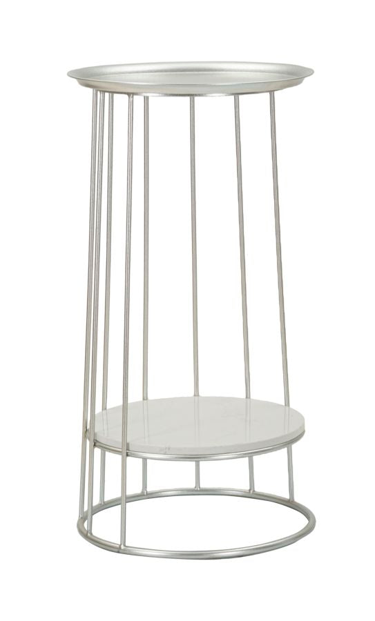 Mesa auxiliar redonda con estructura abierta – Towery acento moderno
