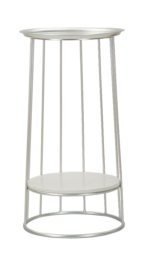 Mesa auxiliar redonda con estructura abierta – Towery acento moderno
