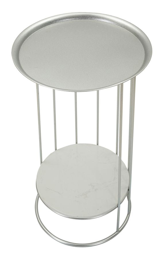 Mesa auxiliar redonda con estructura abierta – Towery acento moderno