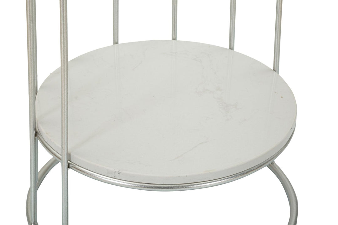 Mesa auxiliar redonda con estructura abierta – Towery acento moderno