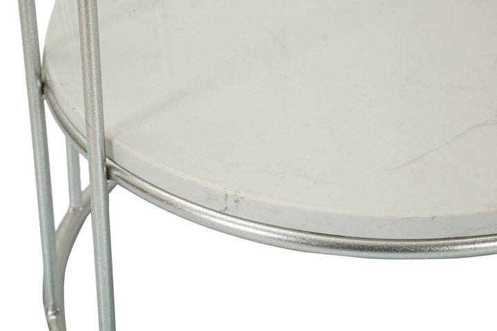 Mesa auxiliar redonda con estructura abierta – Towery acento moderno