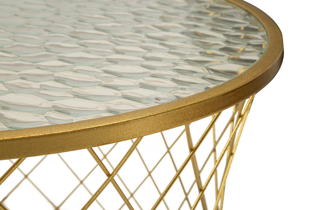 Juego de 4 mesas auxiliares de metal dorado – Noah colección moderna