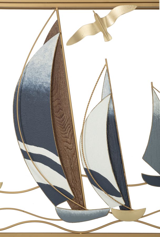 Mesa consola de madera con frontal de arte náutico – Vele Collection