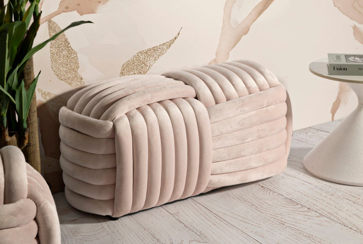 Banco tapizado rosa – Sofy asiento acolchado