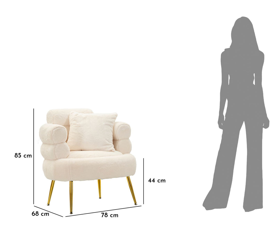 Sillón tapizado crema con cojín – Soffy Plus sillón de acento