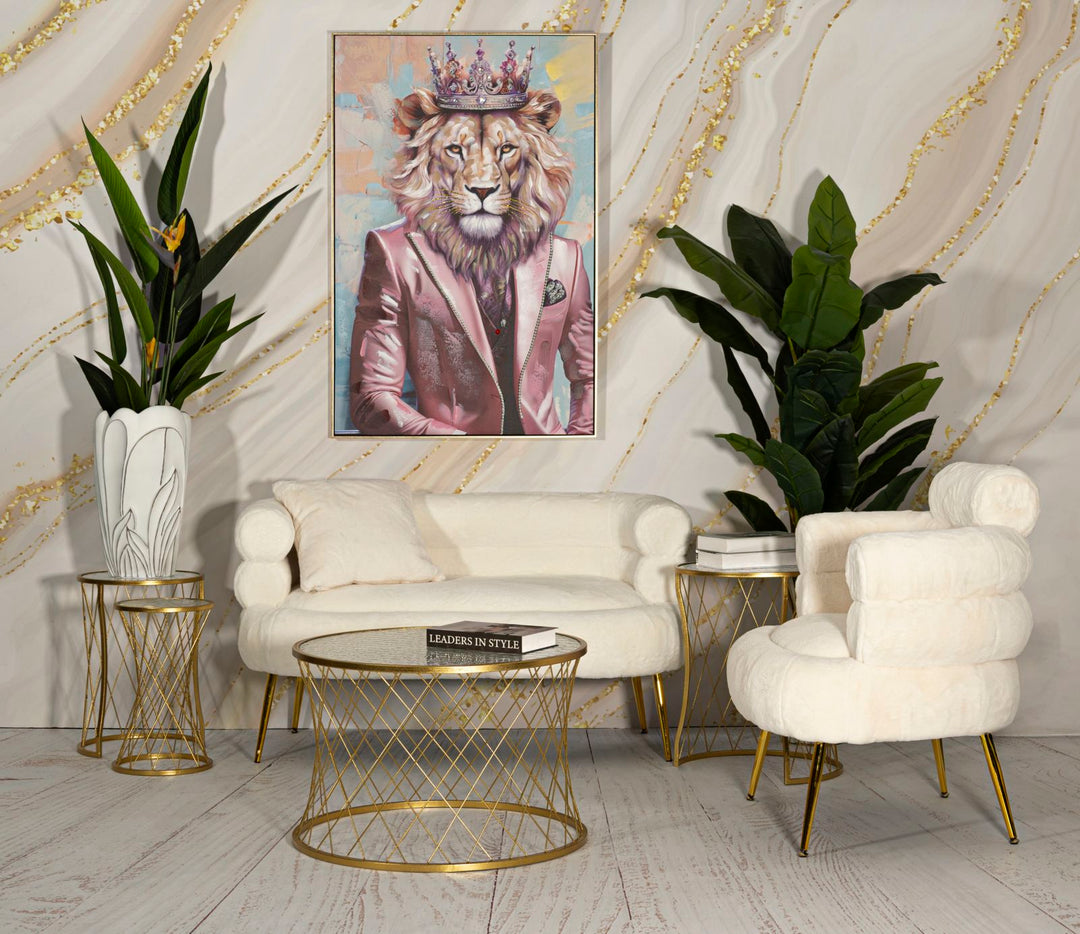 Juego de 4 mesas auxiliares de metal dorado – Noah colección moderna