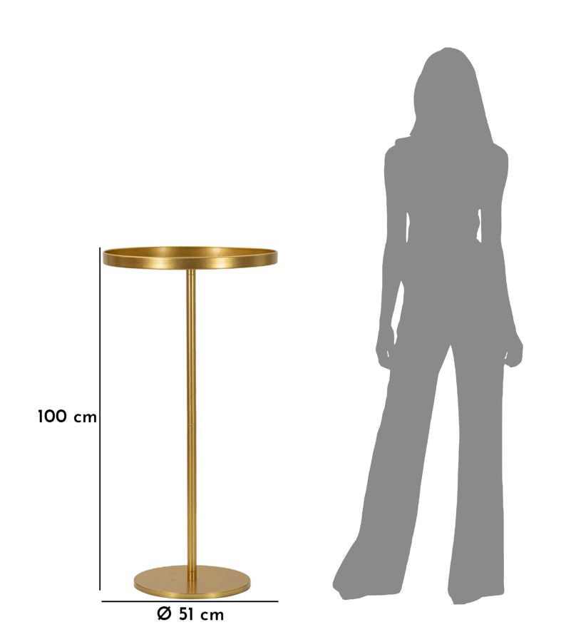Mesa auxiliar de metal dorado – Doha diseño contemporáneo