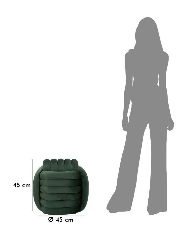 Taburete tapizado verde – Sofy asiento acolchado de acento