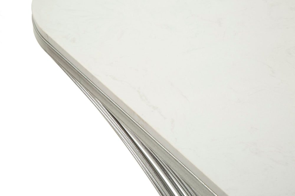 Mesa consola de mármol artificial con estructura de metal – Stripe recibidor moderno