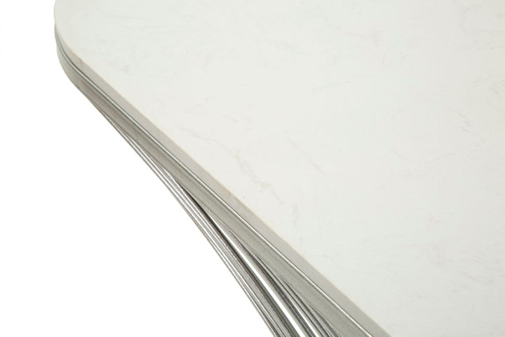 Mesa consola de mármol artificial con estructura de metal – Stripe recibidor moderno