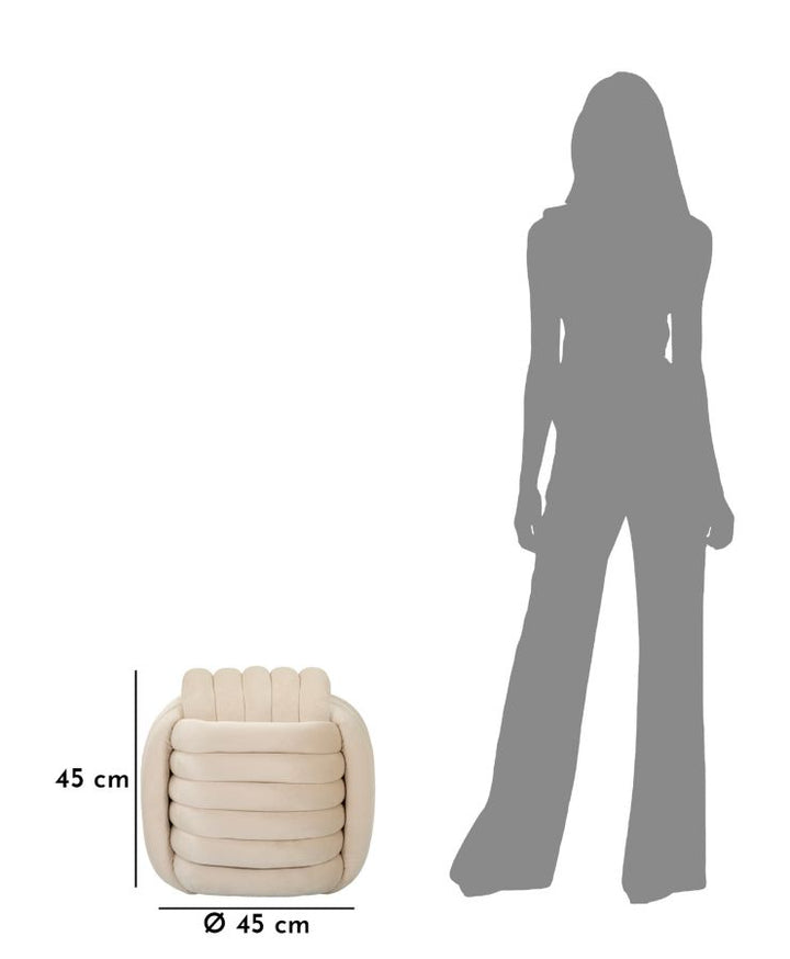 Taburete tapizado crema – Sofy asiento acolchado de acento