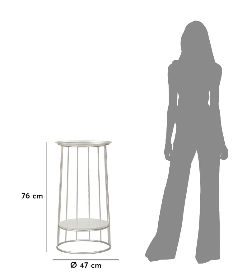 Mesa auxiliar redonda con estructura abierta – Towery acento moderno