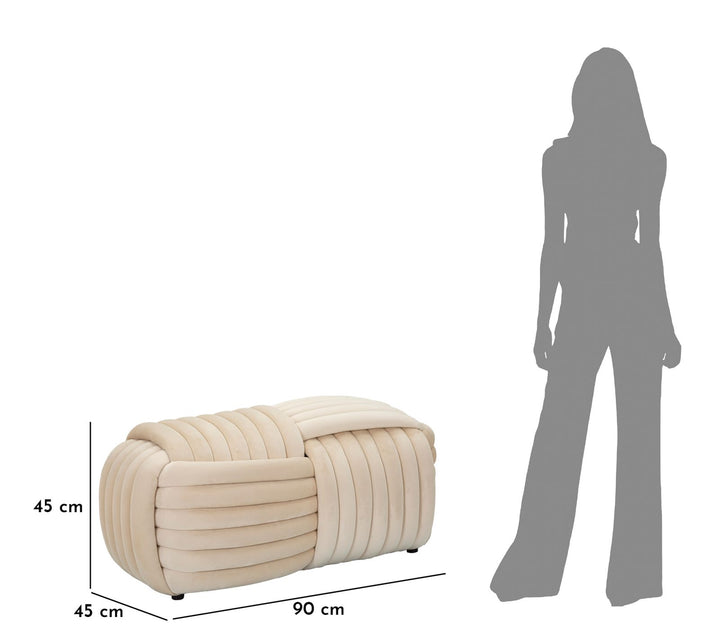 Banco tapizado crema – Sofy asiento acolchado