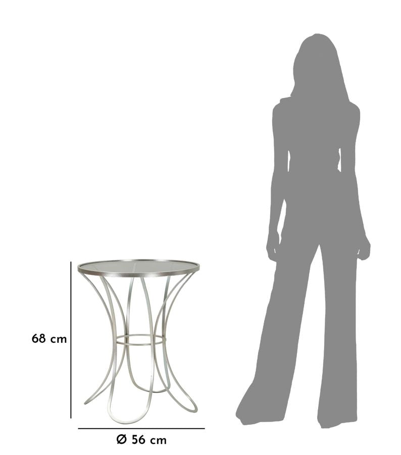 Mesa de centro redonda de cristal con base decorativa – Trixy Collection