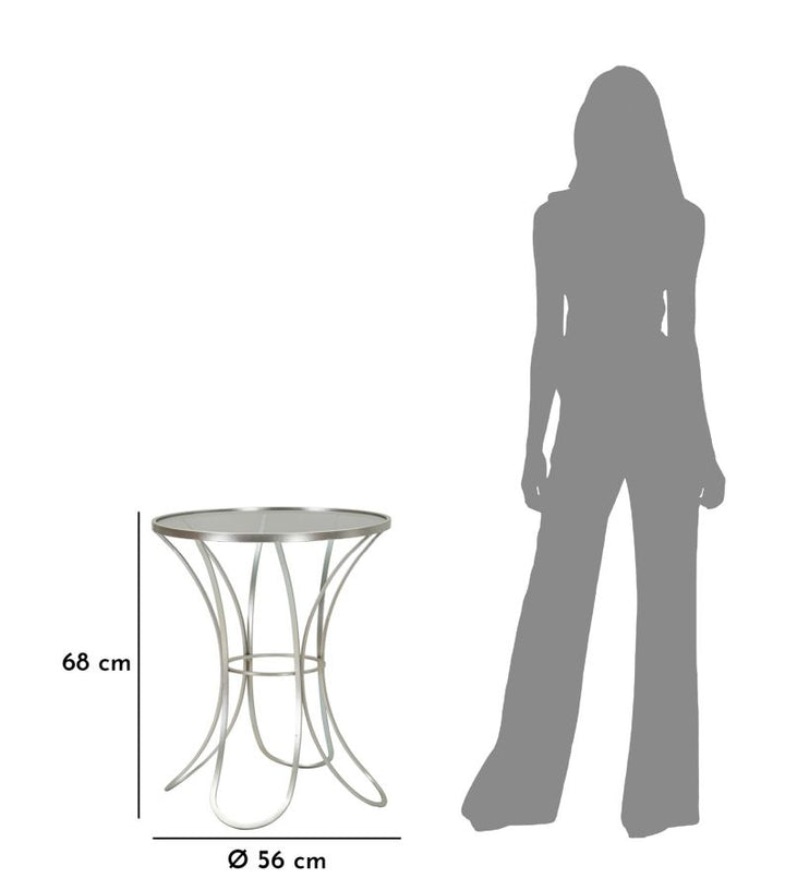 Mesa de centro redonda de cristal con base decorativa – Trixy Collection