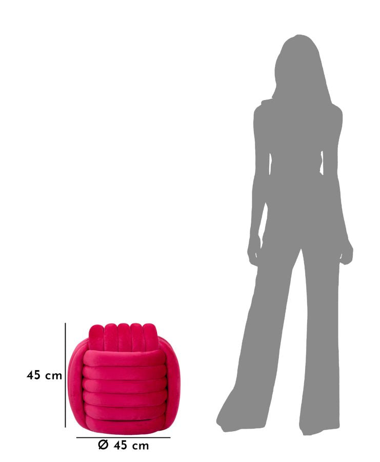 Taburete tapizado fucsia – Sofy asiento acolchado de acento