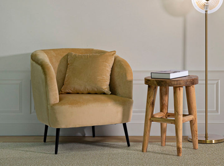 Sillón tapizado beige con cojín – Browy sillón de acento