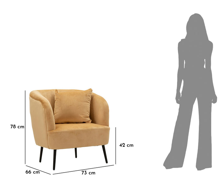 Sillón tapizado beige con cojín – Browy sillón de acento