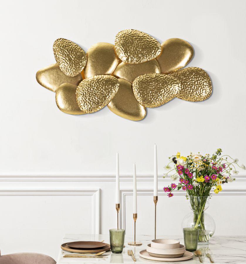 Aplique de pared de metal dorado con diseño de concha – Iluminación decorativa