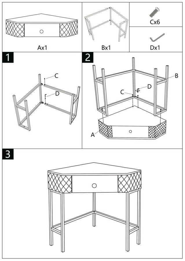 Mesa consola blanca con marco dorado – Angie diseño elegante