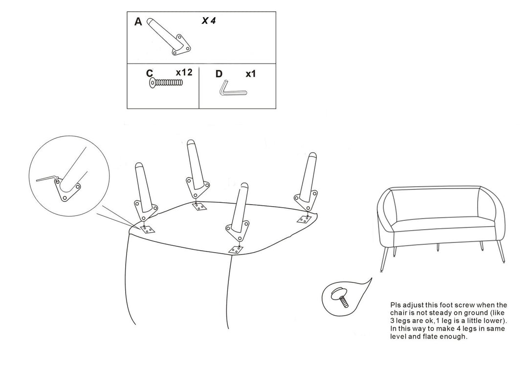 Sofá tapizado crema con cojines – Soffy 2 plazas
