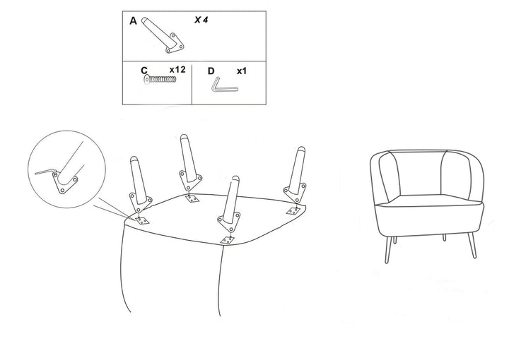 Sillón tapizado gris grafito con cojín – Silvery sillón de acento