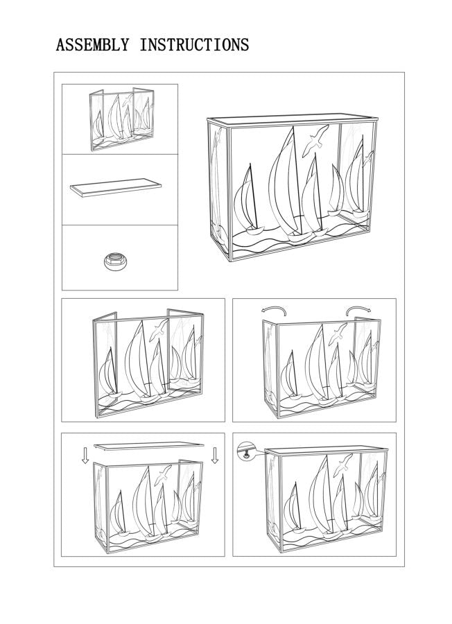 Mesa consola de madera con frontal de arte náutico – Vele Collection