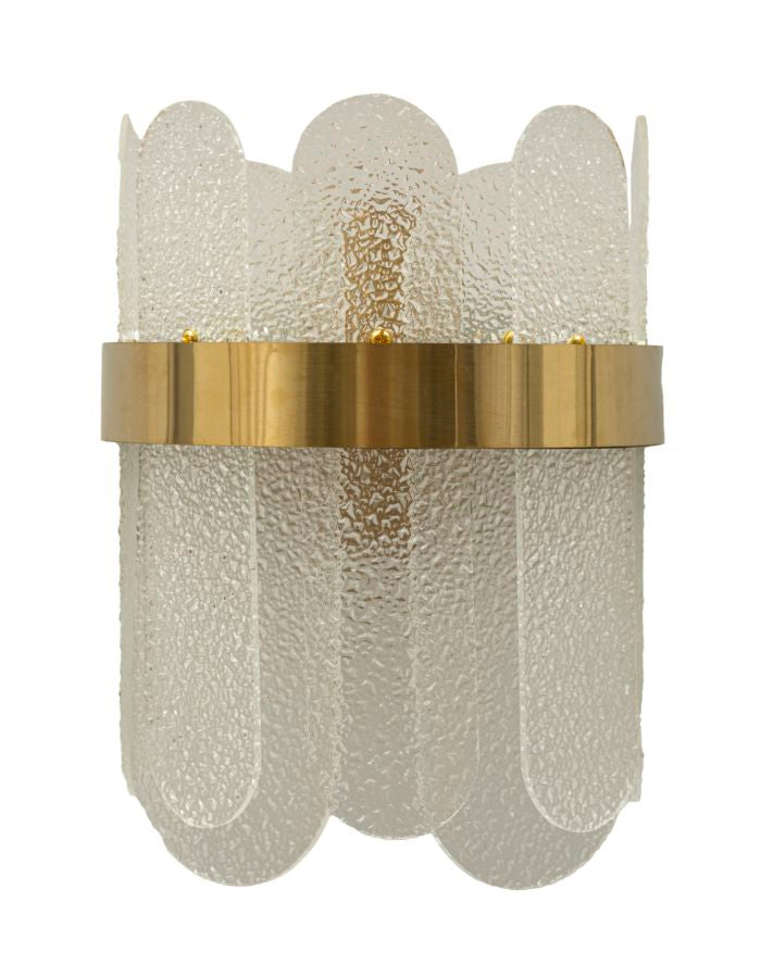 Aplique de pared dorado y blanco con rayas verticales – Gris estilo moderno