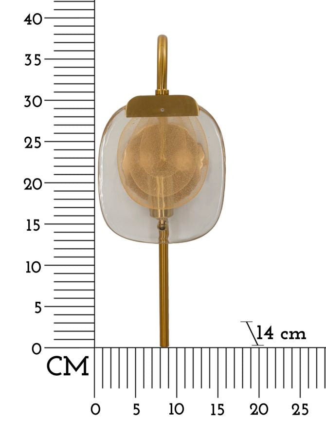 Aplique de pared dorado y marrón con pantalla redonda – Softy diseño moderno