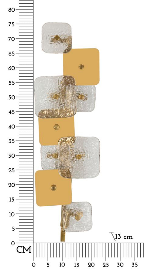 Aplique de pared de oro y vidrio con diseño geométrico – Glassy Collection