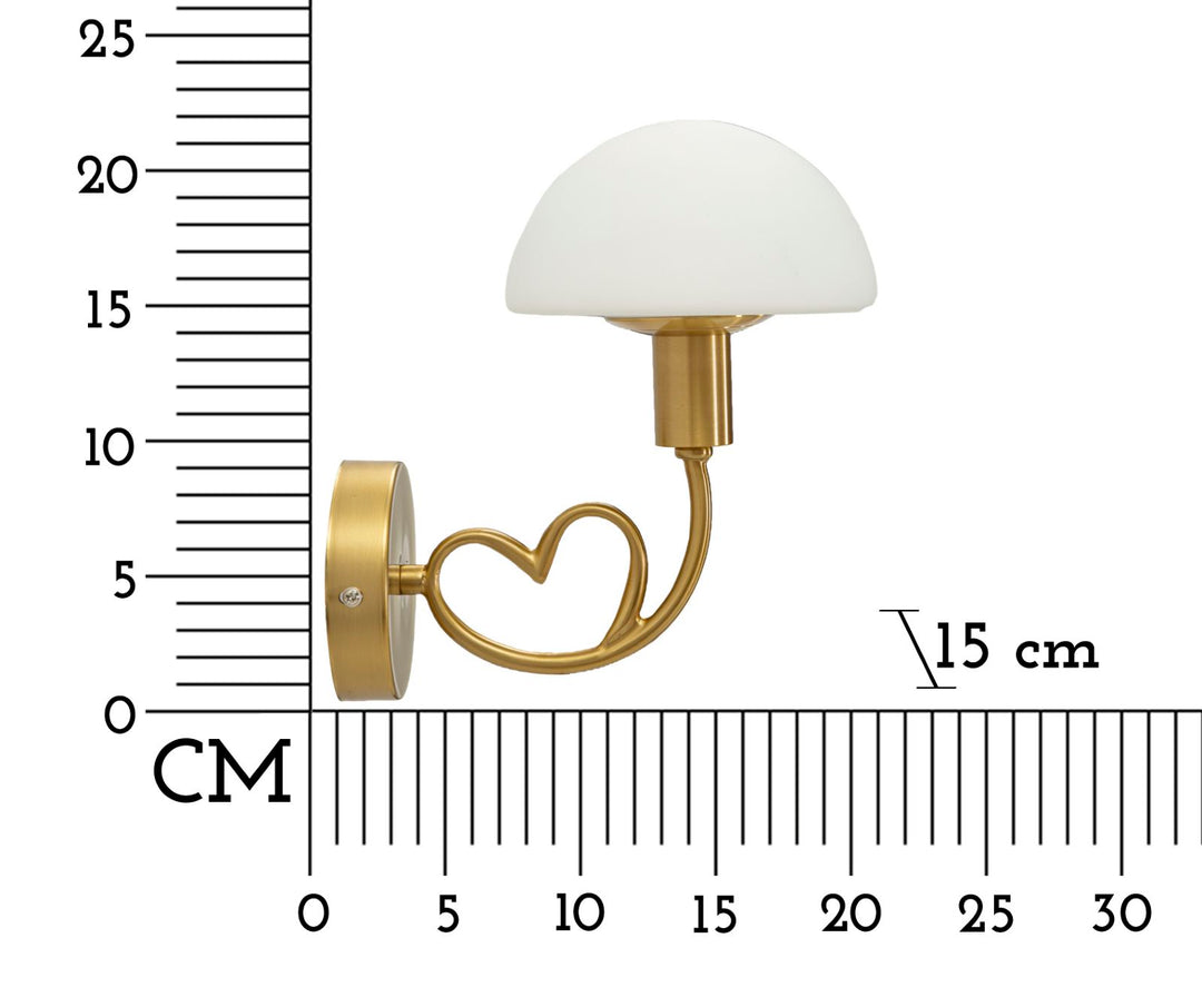 Aplique de pared dorado y blanco con pantalla cúpula – Lovy contemporáneo
