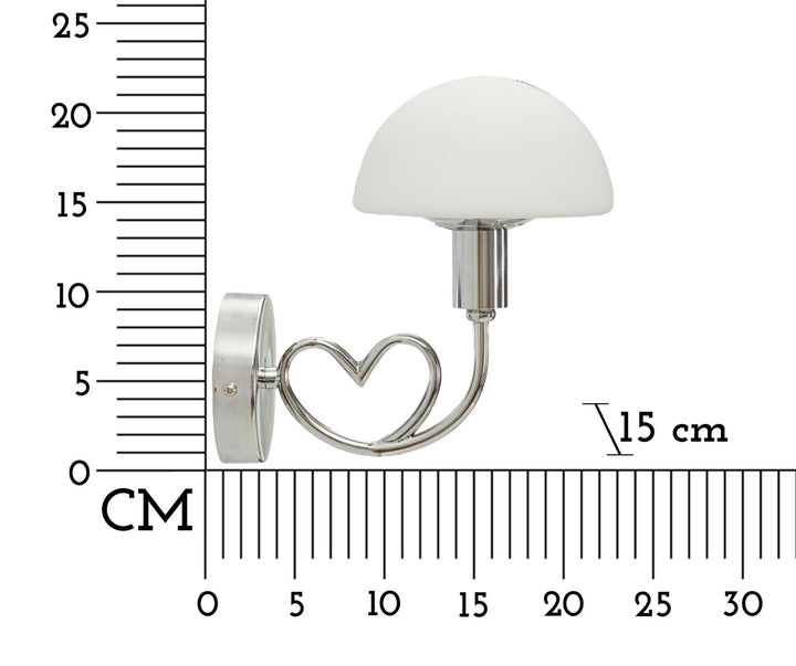 Aplique de pared plateado y blanco con pantalla cúpula – Lovy acento moderno