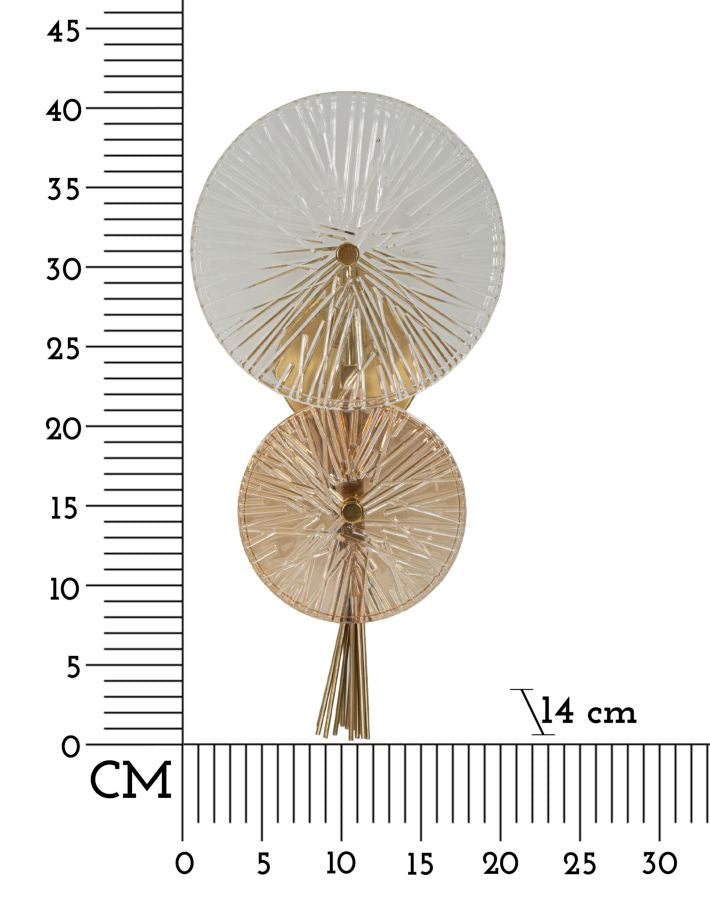 Aplique de pared dorado y plateado con diseño de rayos de sol – Sunrise moderno
