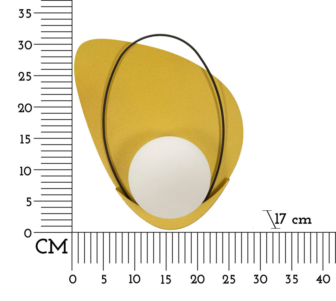 Aplique de pared dorado y blanco con forma curvada – Cirely diseño moderno