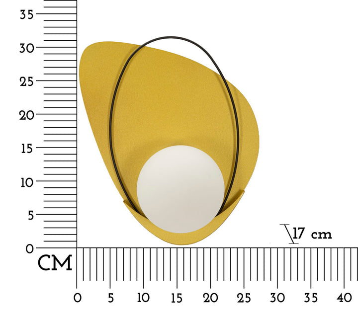 Aplique de pared dorado y blanco con forma curvada – Cirely diseño moderno