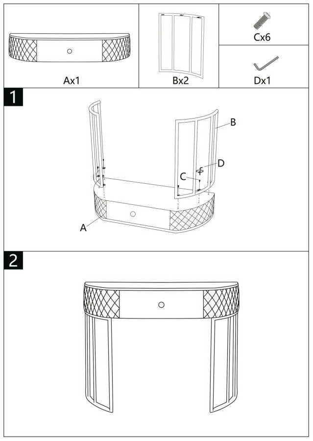 Mesa consola blanca con patas doradas – Sharon recibidor moderno