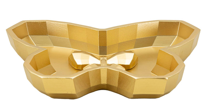 Bandeja con forma de mariposa dorada – Pieza decorativa de acento