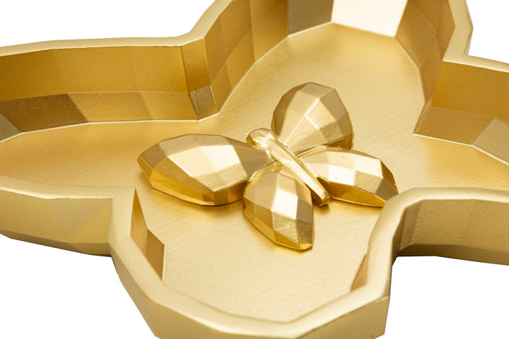 Bandeja con forma de mariposa dorada – Pieza decorativa de acento