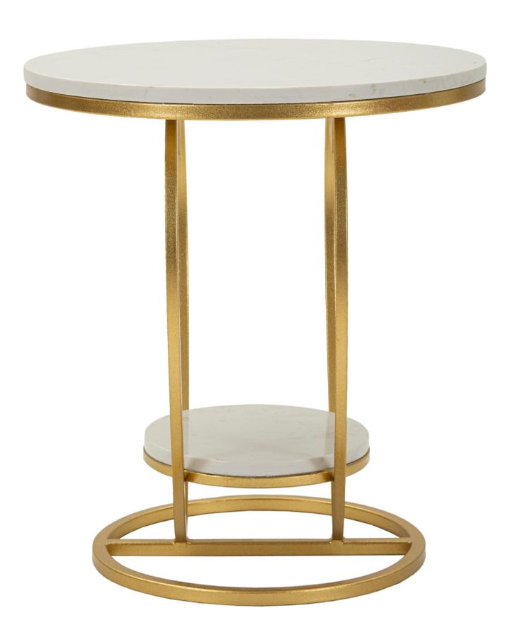 Mesa auxiliar de metal dorado con base en forma de corazón – Heart diseño moderno