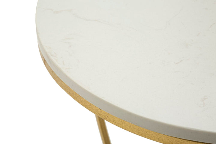 Mesa auxiliar de metal dorado con base en forma de corazón – Heart diseño moderno