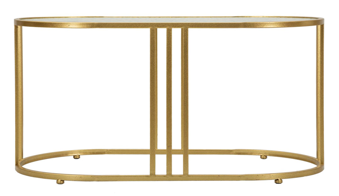 Mesa de centro rectangular de cristal con patas doradas – Antalia estilo