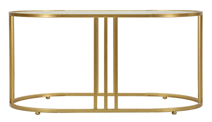 Mesa de centro rectangular de cristal con patas doradas – Antalia estilo