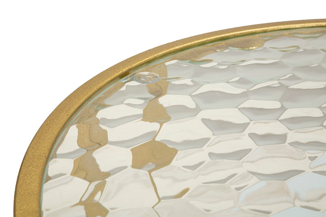 Mesa de centro rectangular de cristal con patas doradas – Antalia estilo